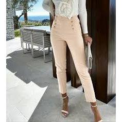 Ladies' Double Button Decorated Long Pants. - Image 4