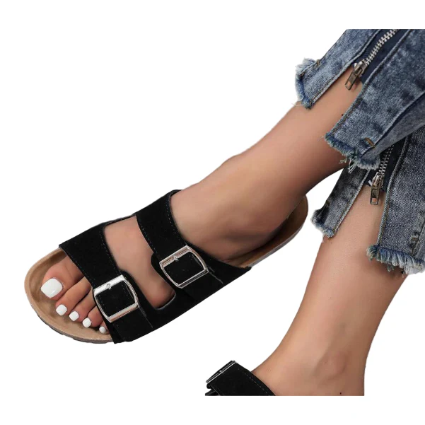Ladies Double Pointed Buckle Sandal - Image 3