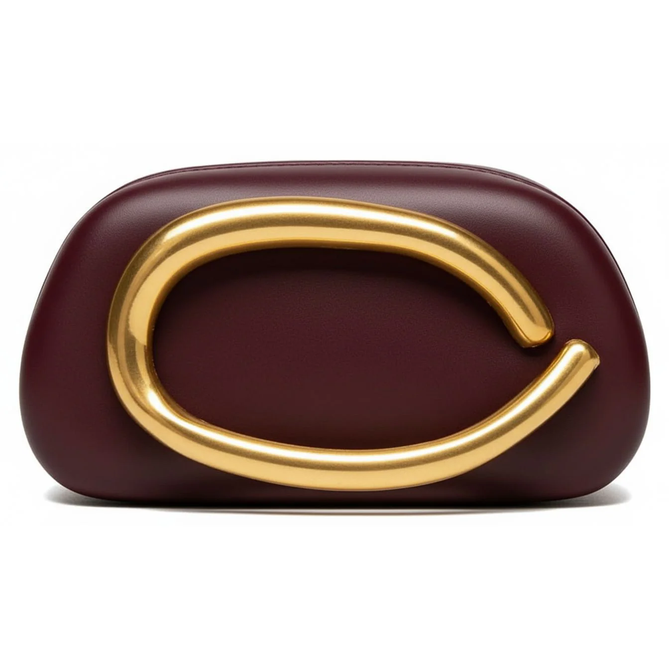 Ladie's Gold Metal Handle Clutch Bag - Image 3