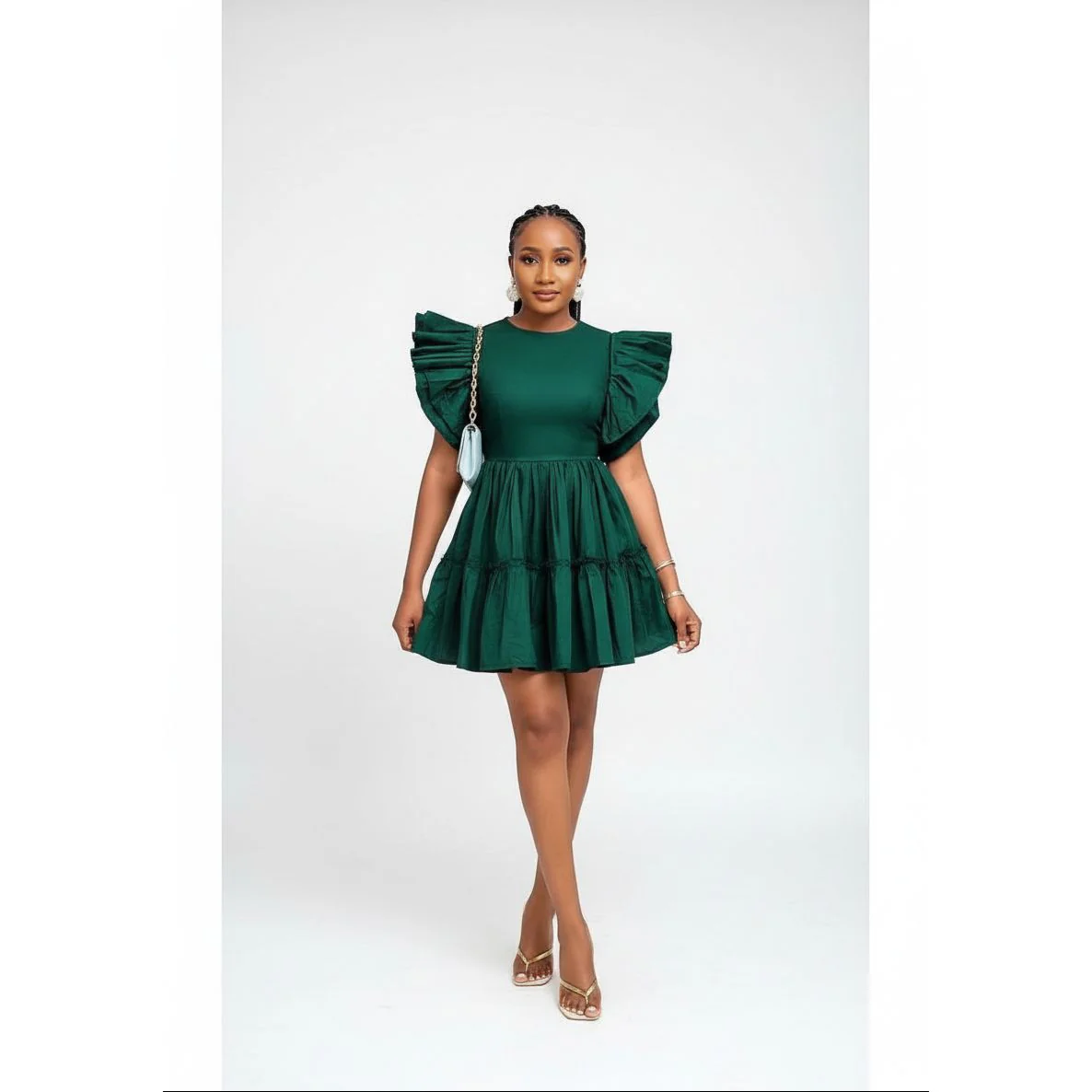 Lantern Sleeve Short Dress. - Image 2