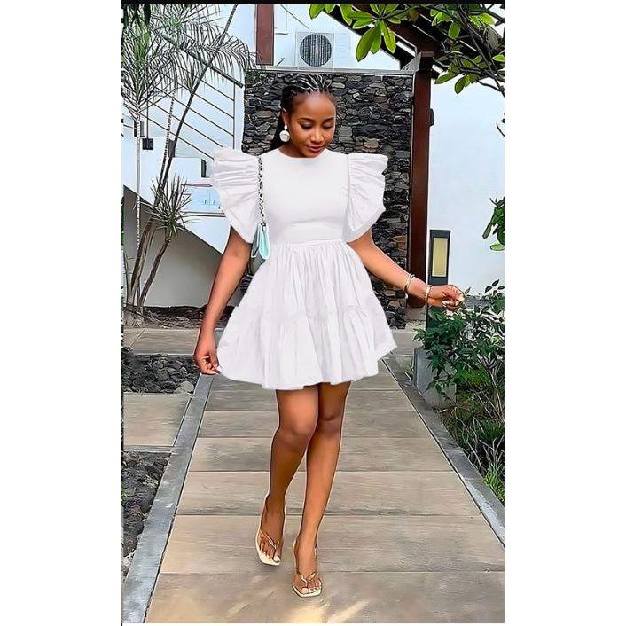 Lantern Sleeve Short Dress. - Image 5