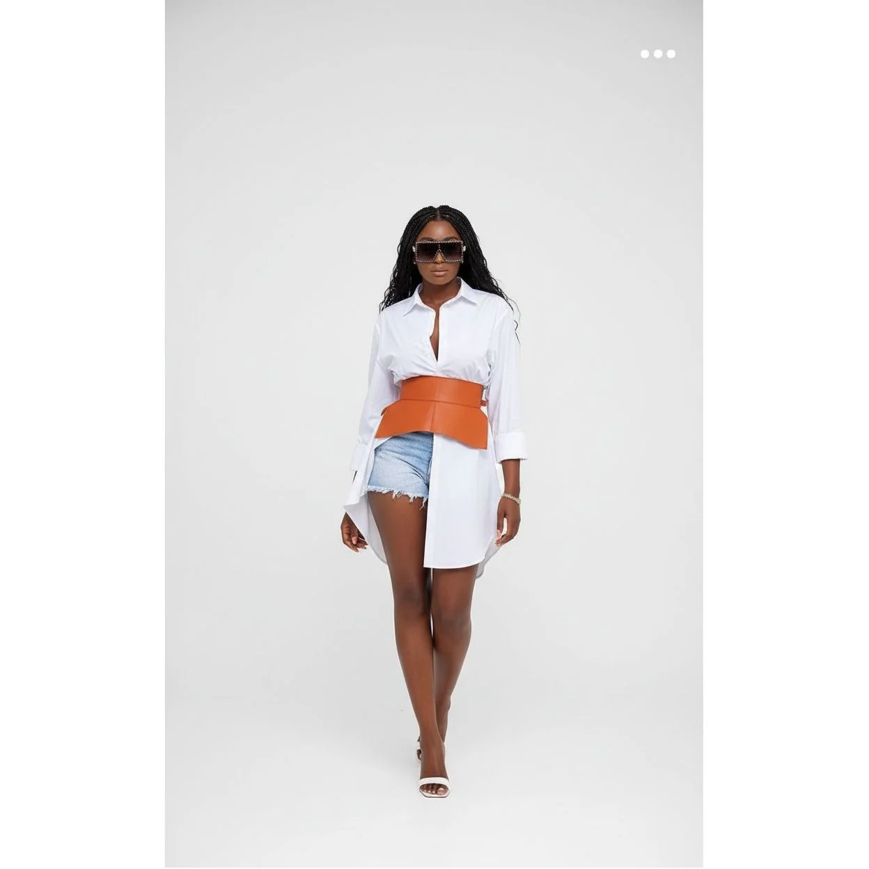 Leather Corset Wide Waist Peplum Belt - Image 3