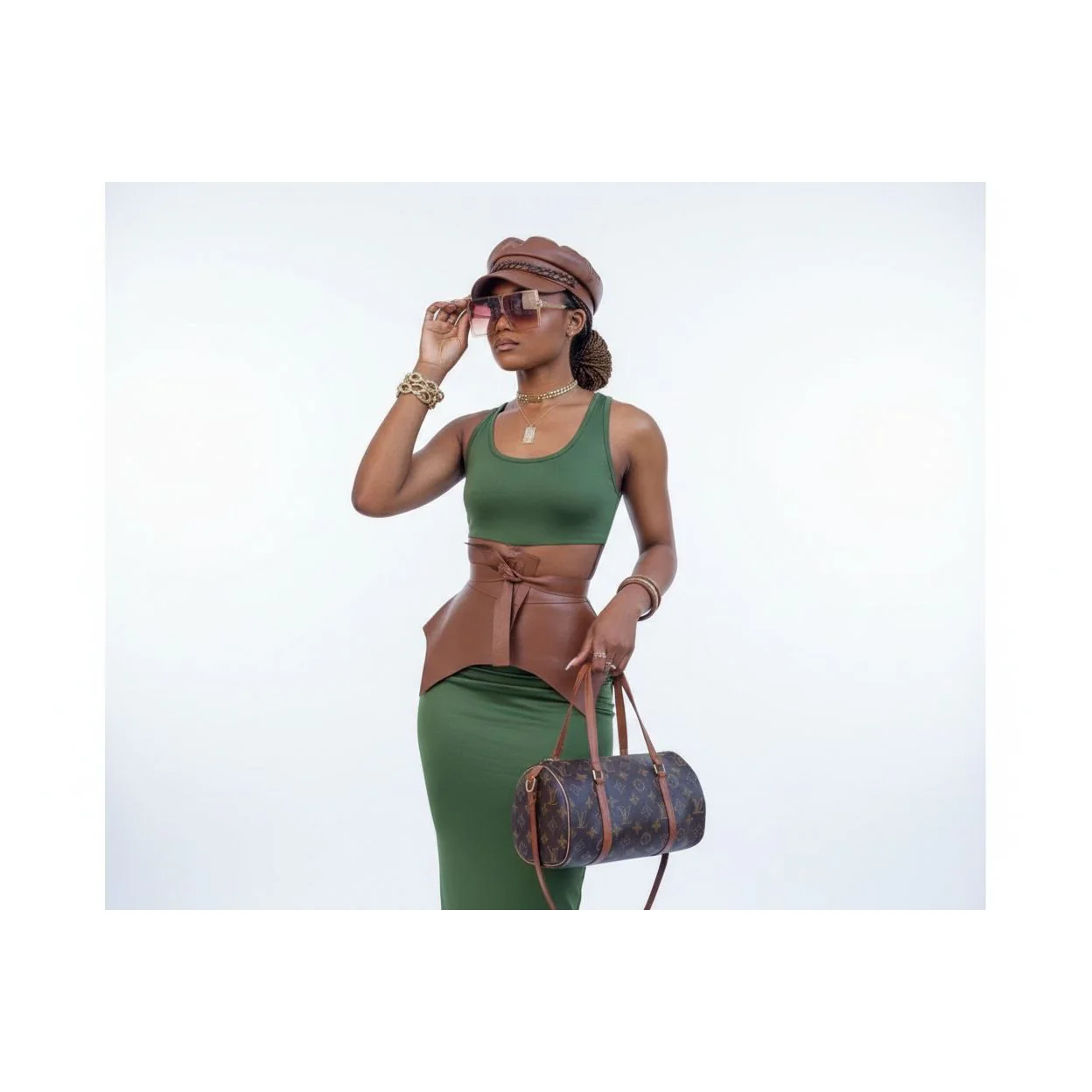Leather Corset Wide Waist Peplum Belt - Image 4