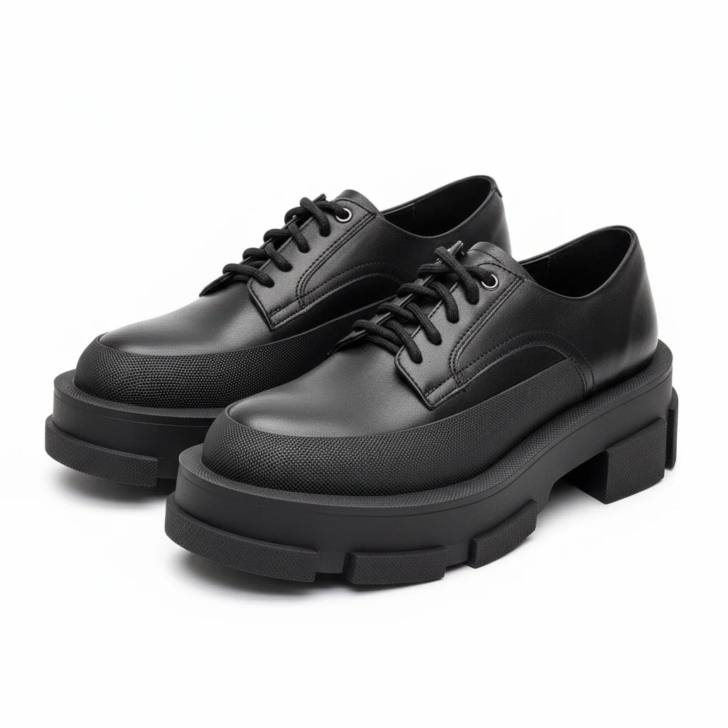 Leather platform lace-up Lady shoes