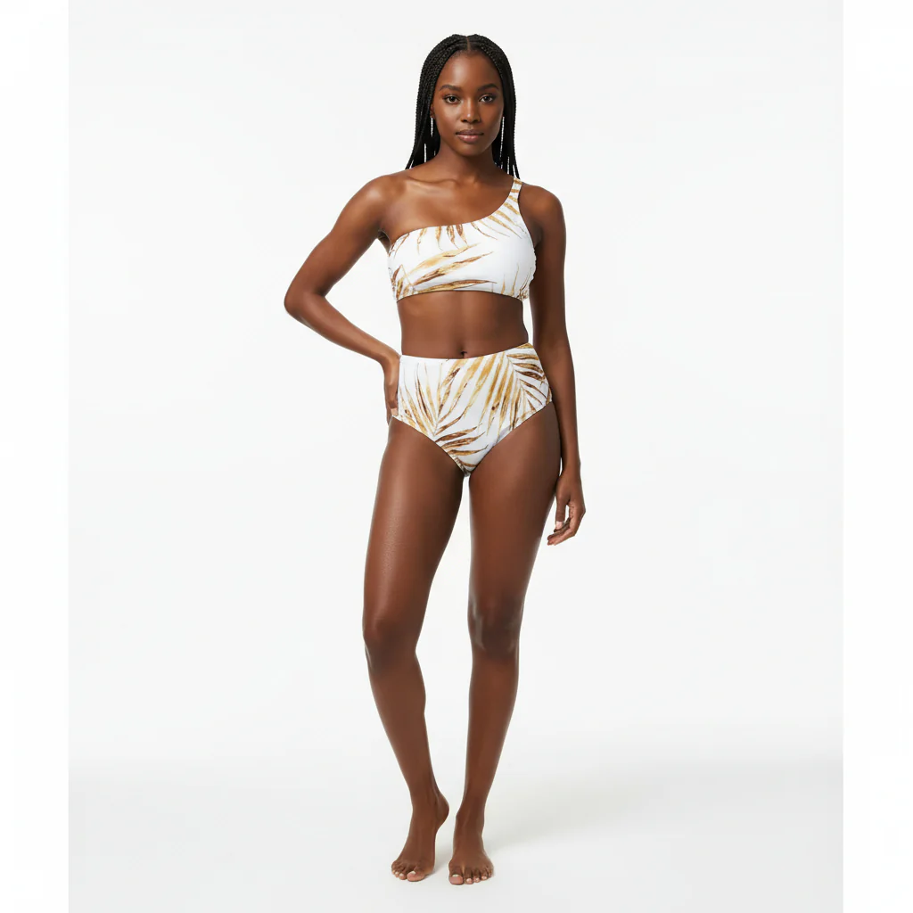 leaves print 3pcs bikini Set - Image 2