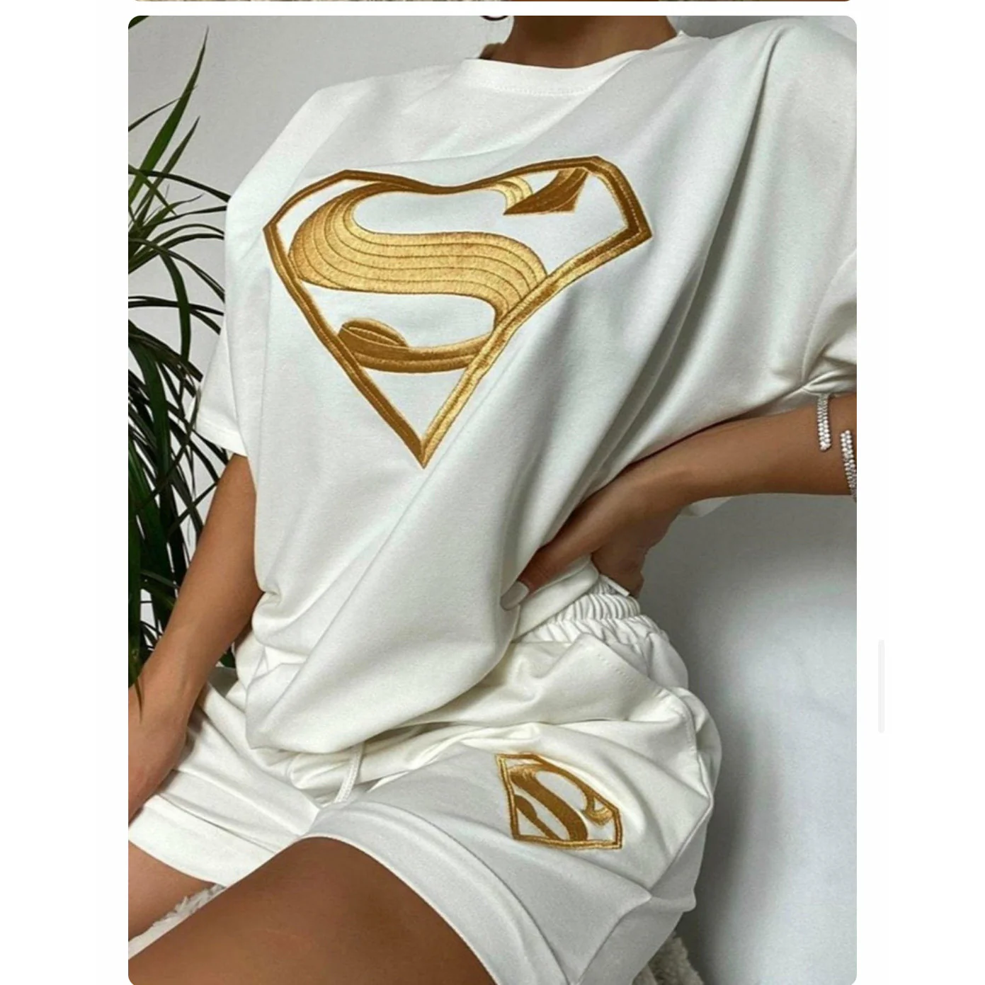 Letter embroidery T-shirt Shorts Tracksuits Sets - Image 6