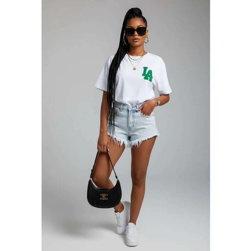 Printed Top Oversized Drop Shoulder Short Sleeve T Shirt - Image 3