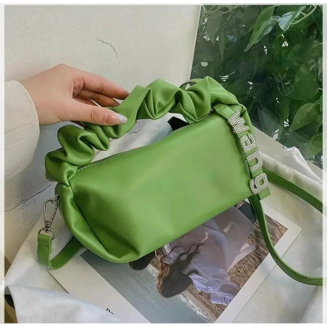 Letter Zipper Chain Shoulder Crossbody Bag - Image 8