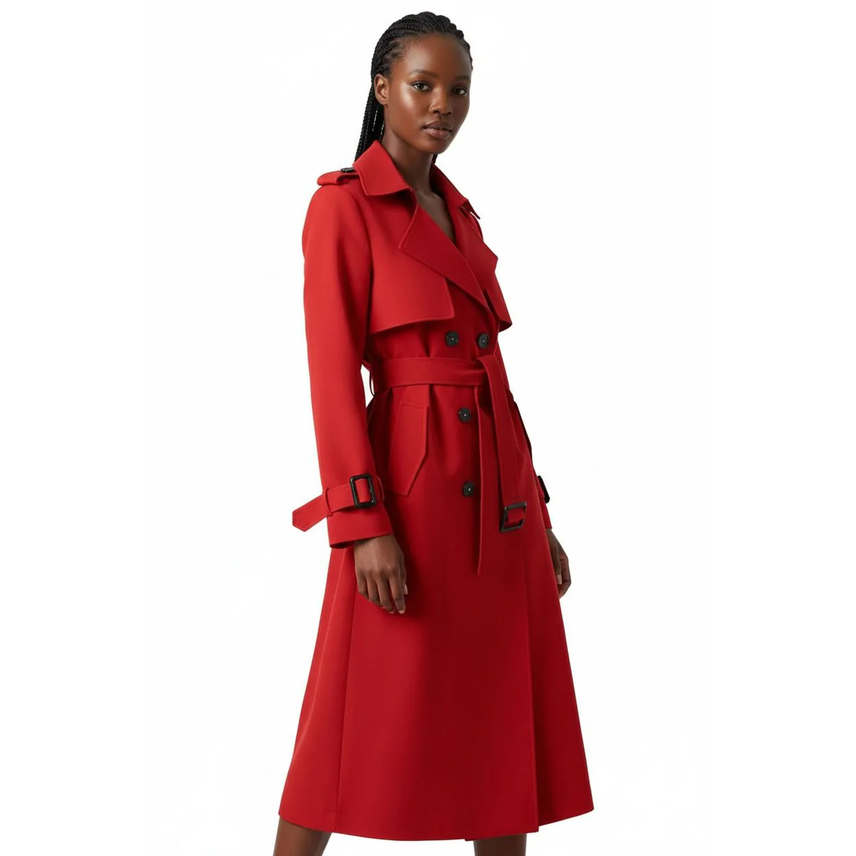Long Double-Breasted Casual Loose Coat - Image 7