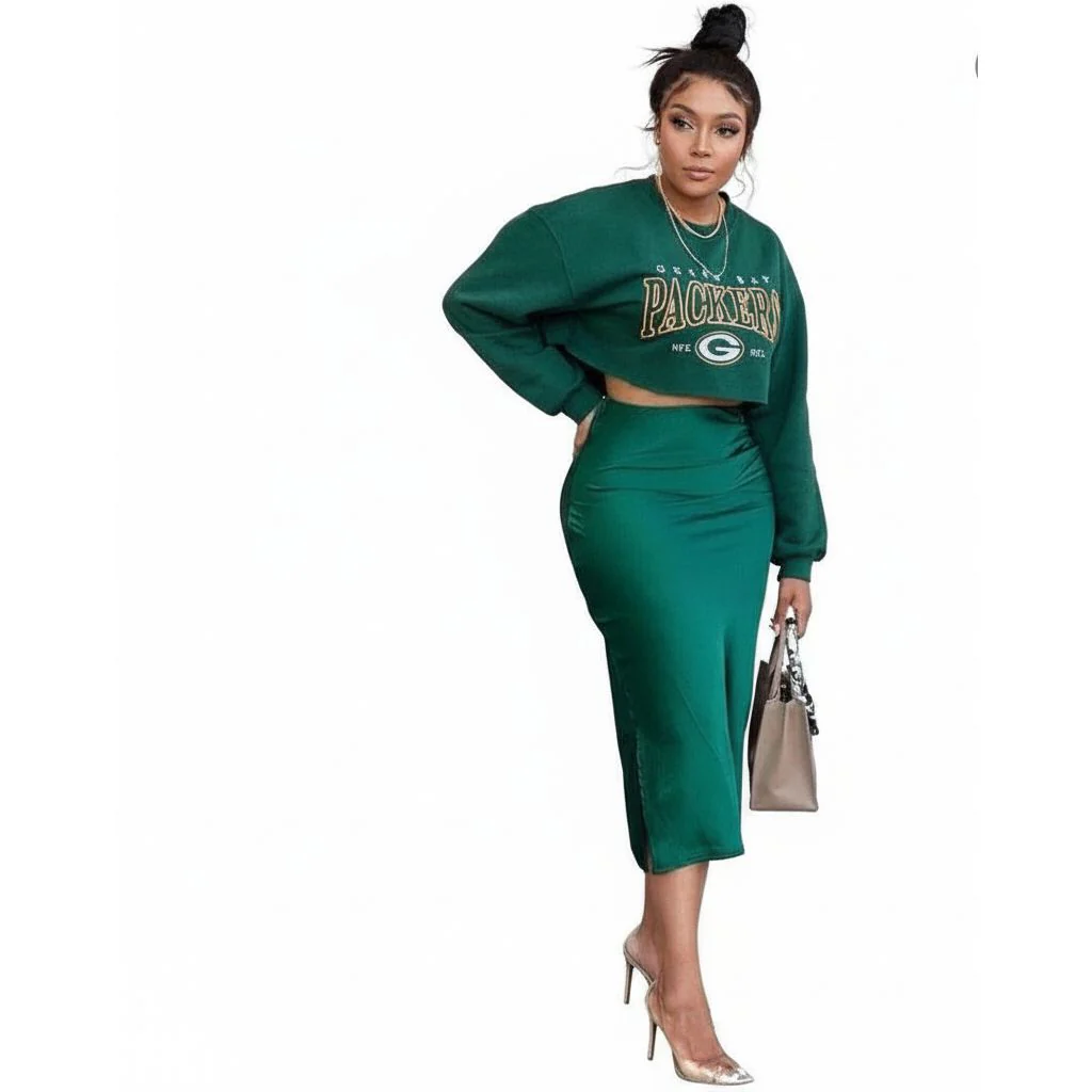 Long High Waisted Satin Silky Skirt - Image 5