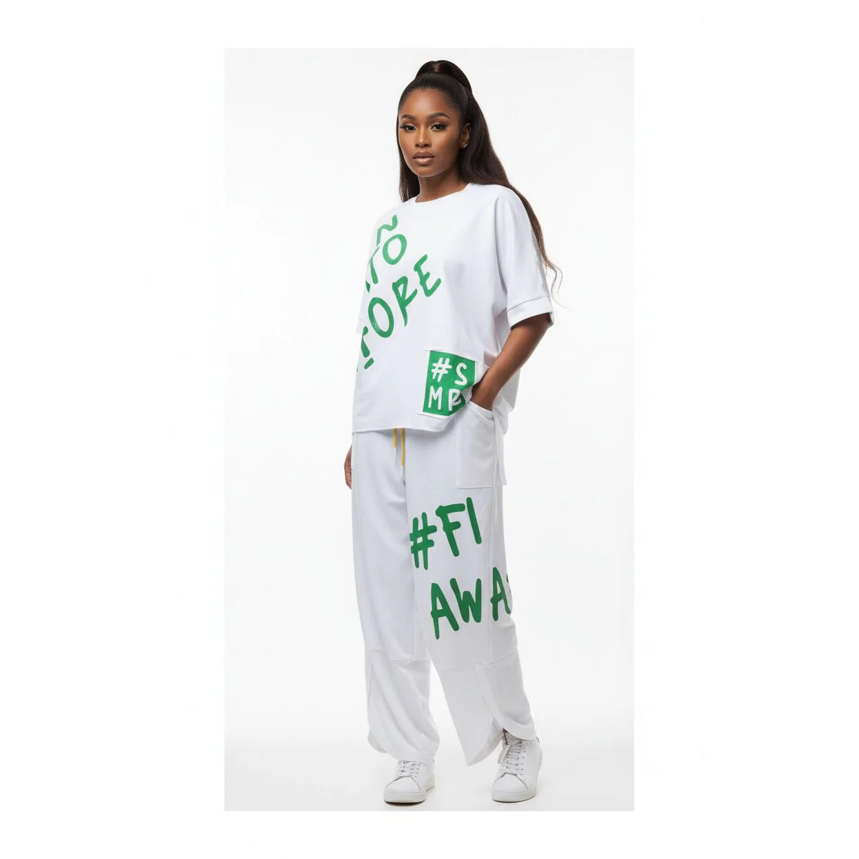 Half Sleeve Loose-Fit Printed Set 2 Piece Outfit