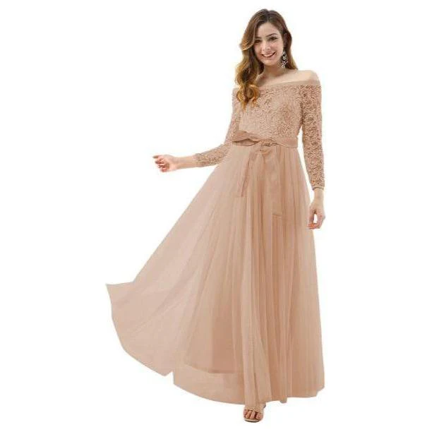 Long Lace Sleeve Bridesmaid Dress. - Image 3