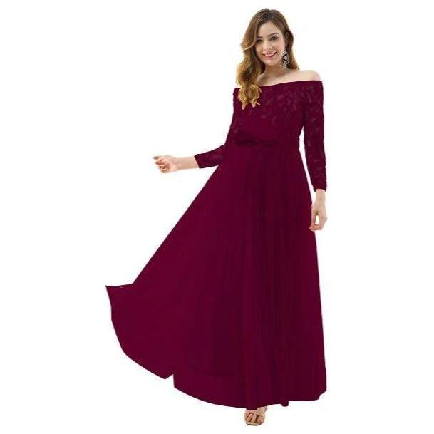 Long Lace Sleeve Bridesmaid Dress. - Image 4