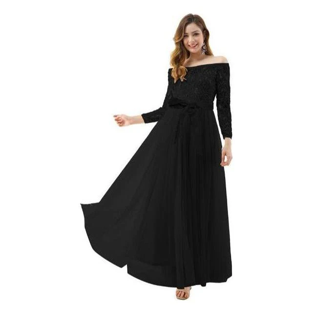 Long Lace Sleeve Bridesmaid Dress. - Image 5