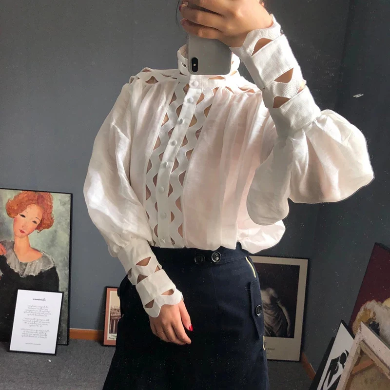 Long Lantern Sleeve Blouse - Image 6