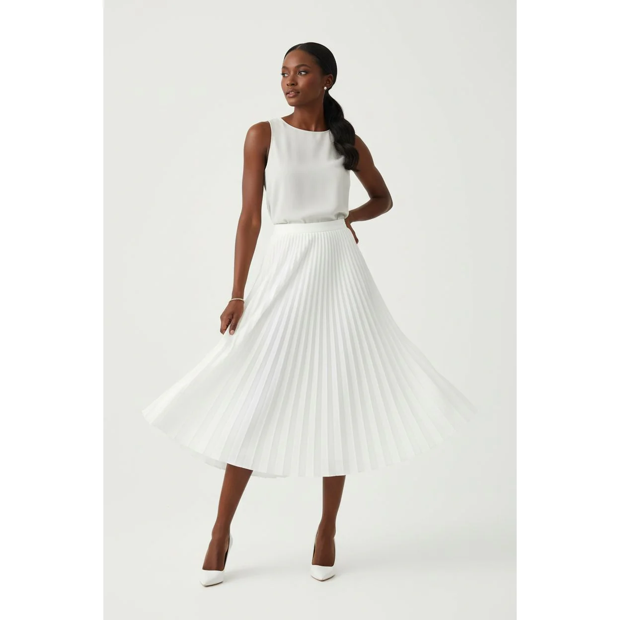 Long Pleated Maxi Skirt - Image 3