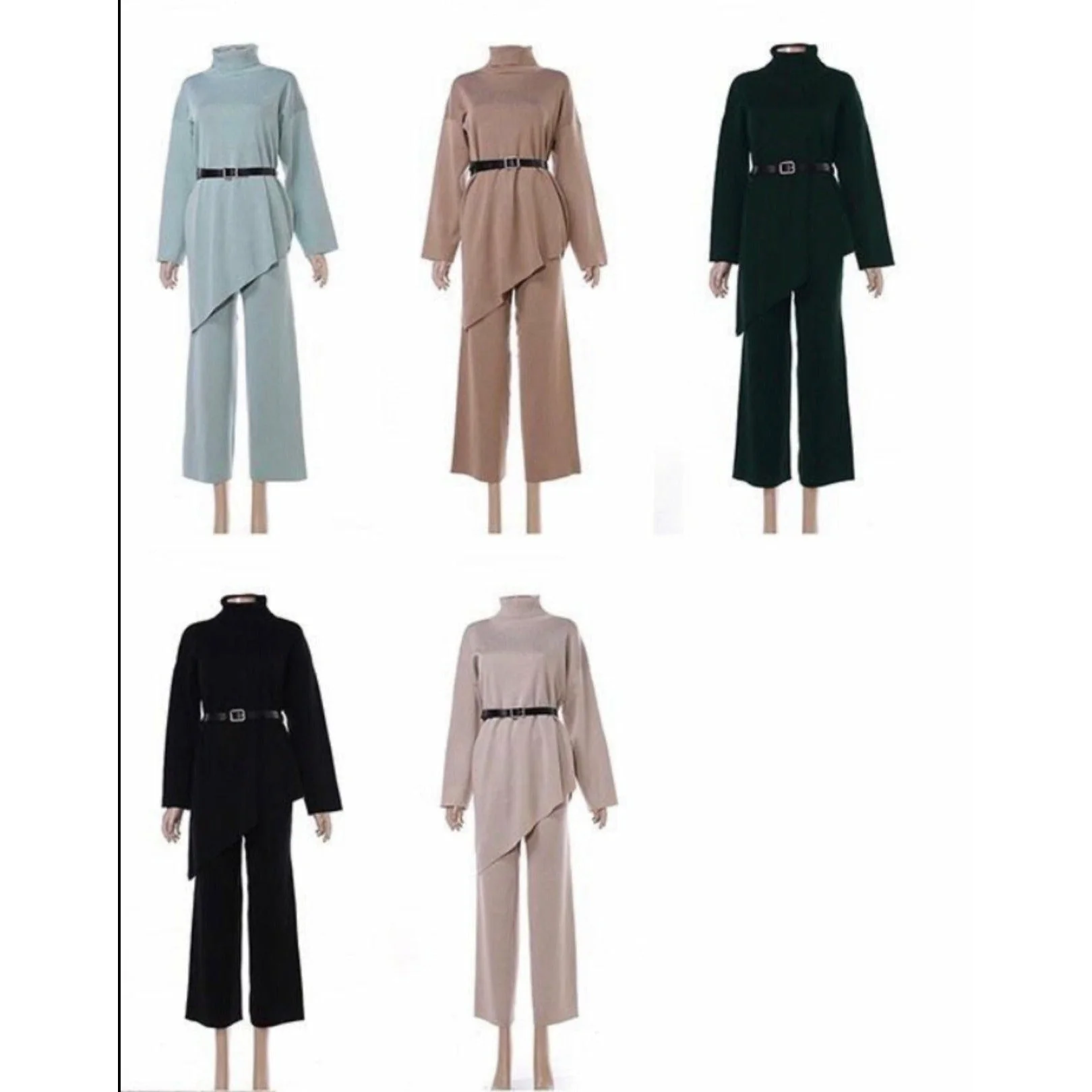 Long Peplum top  & Pants Sweater Set - Image 3