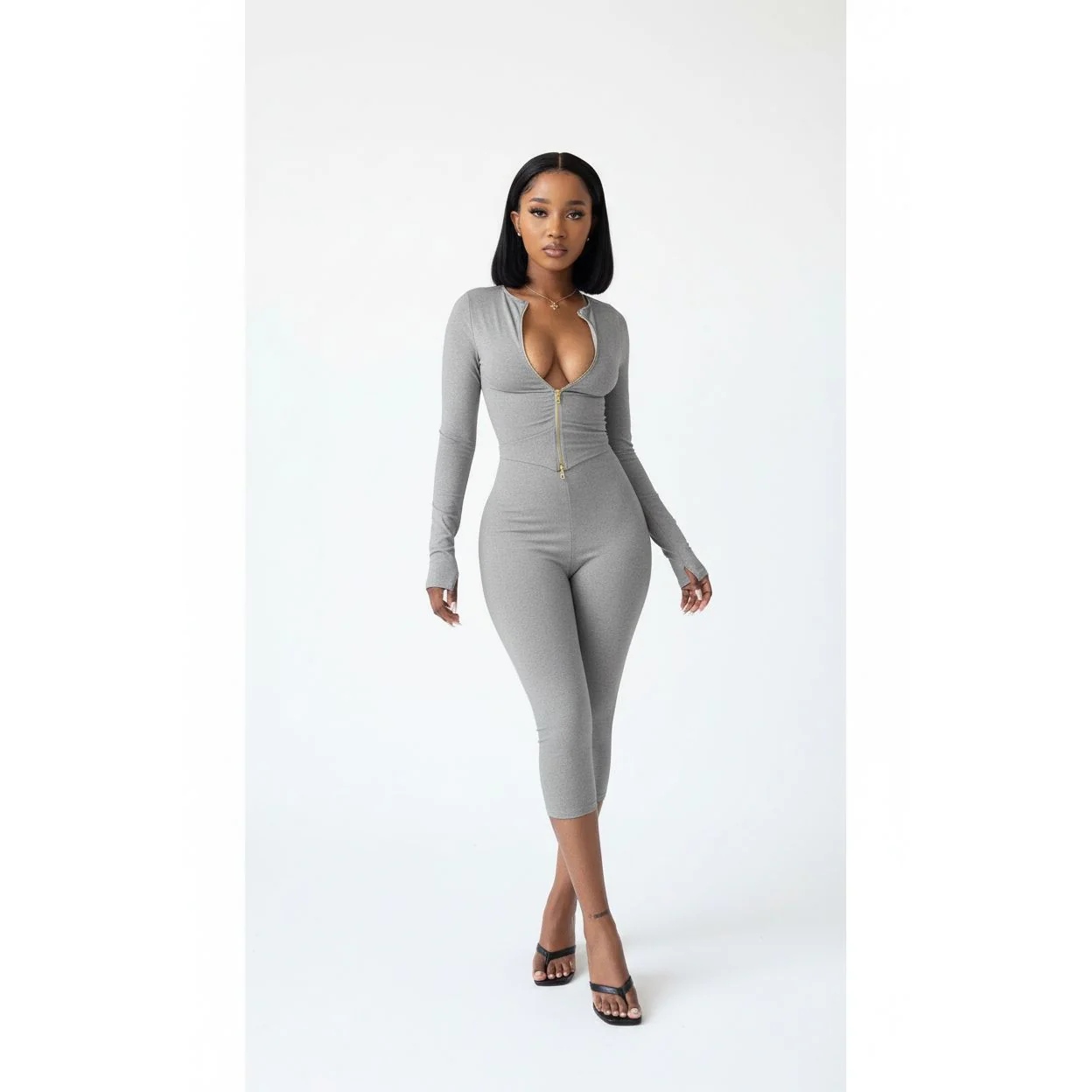 Long Sleeve Capri-Fit Top & Tights Pants 2 Piece Set - Image 2