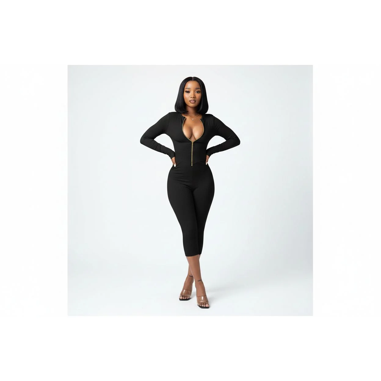 Long Sleeve Capri-Fit Top & Tights Pants 2 Piece Set - Image 3