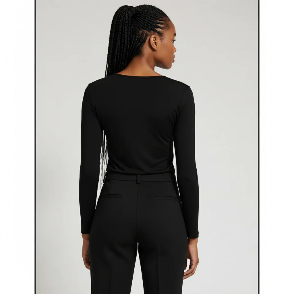 Long Sleeve Cotton Stretchy T-shirt - Image 4