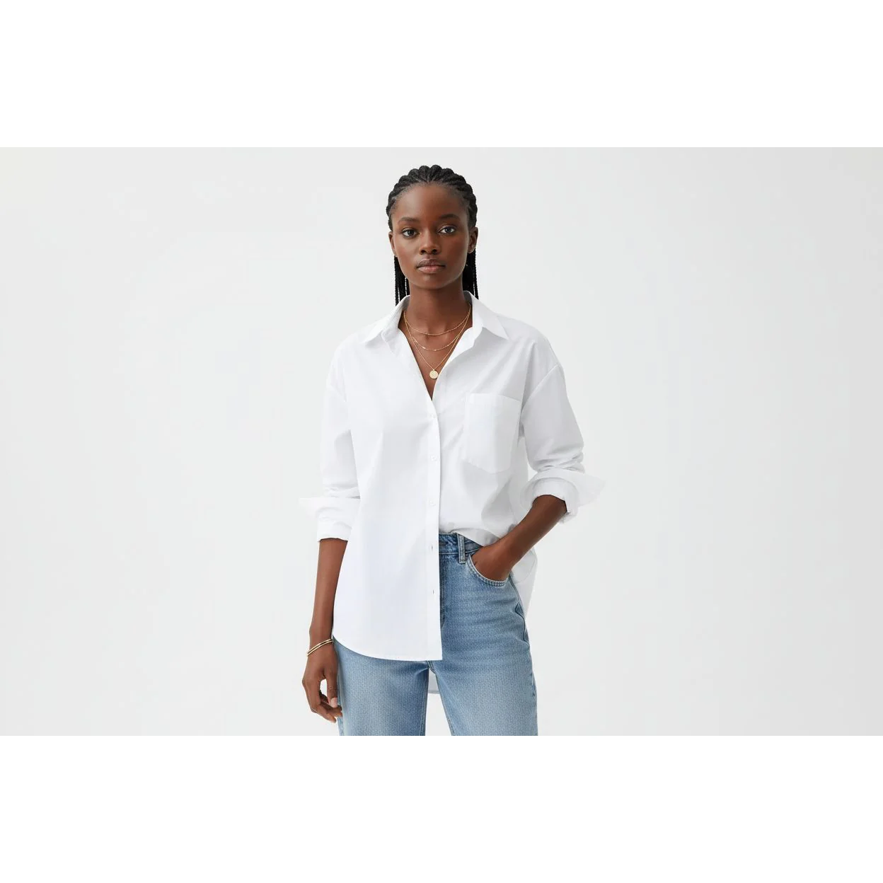 Long Sleeve Cotton White Shirt - Image 4