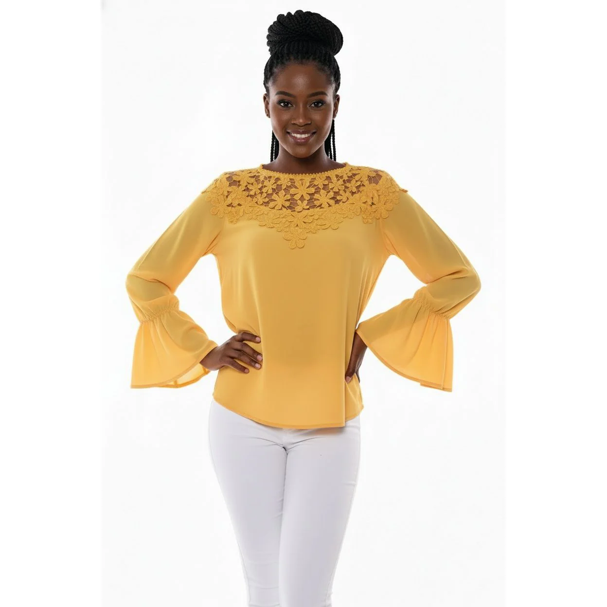 Long sleeve Crochet detailed Top