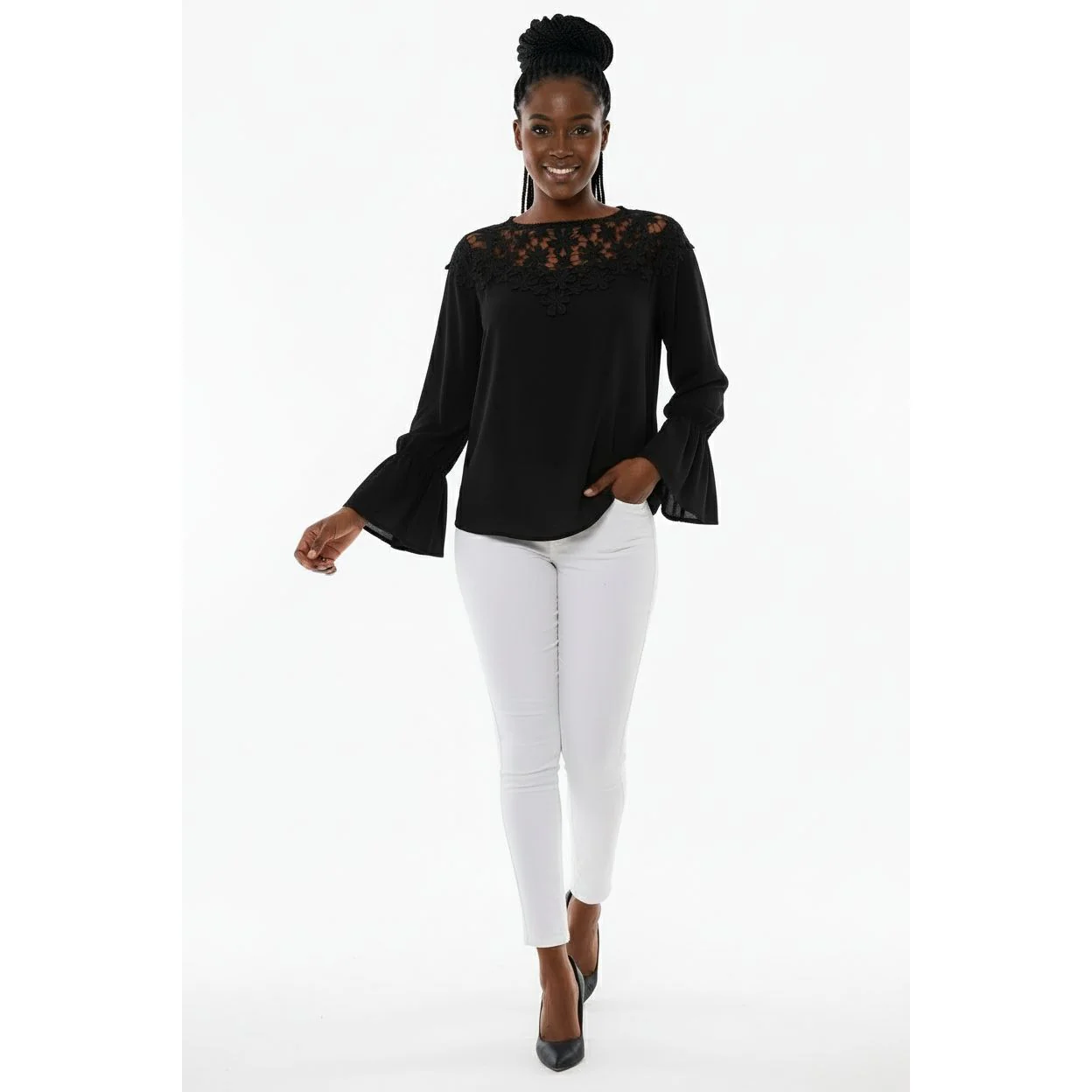 Long sleeve Crochet detailed Top - Image 2