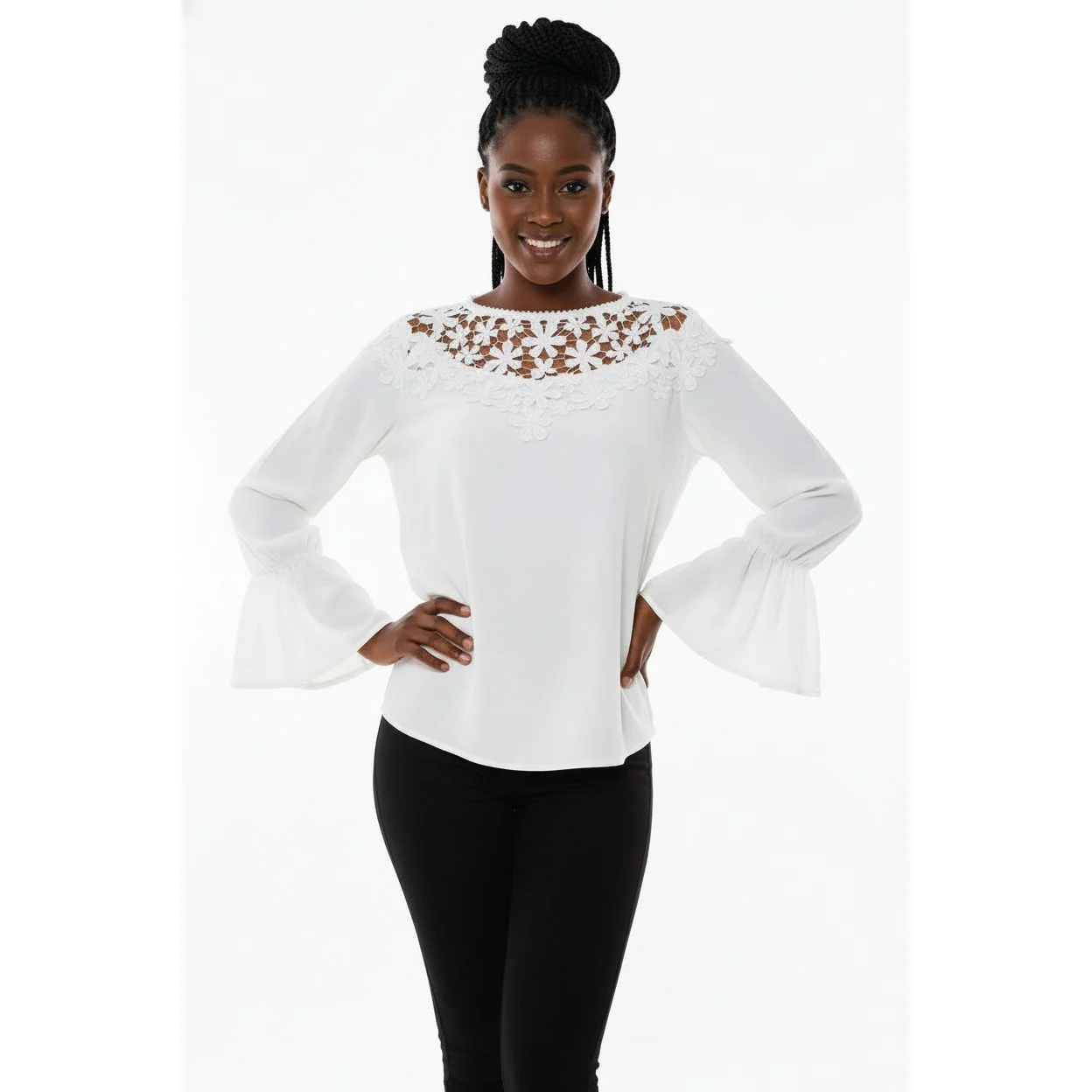 Long sleeve Crochet detailed Top - Image 4