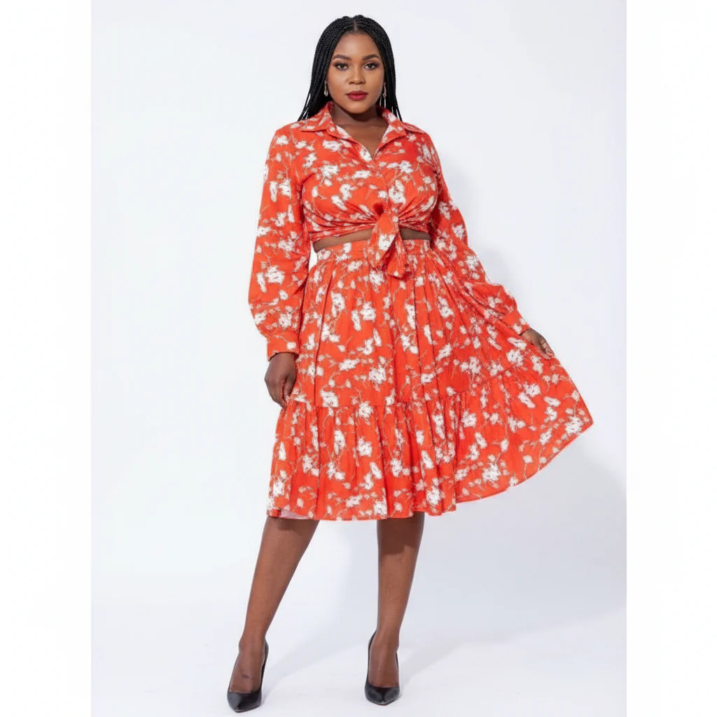 Long Sleeve Floral Two Piece Set
