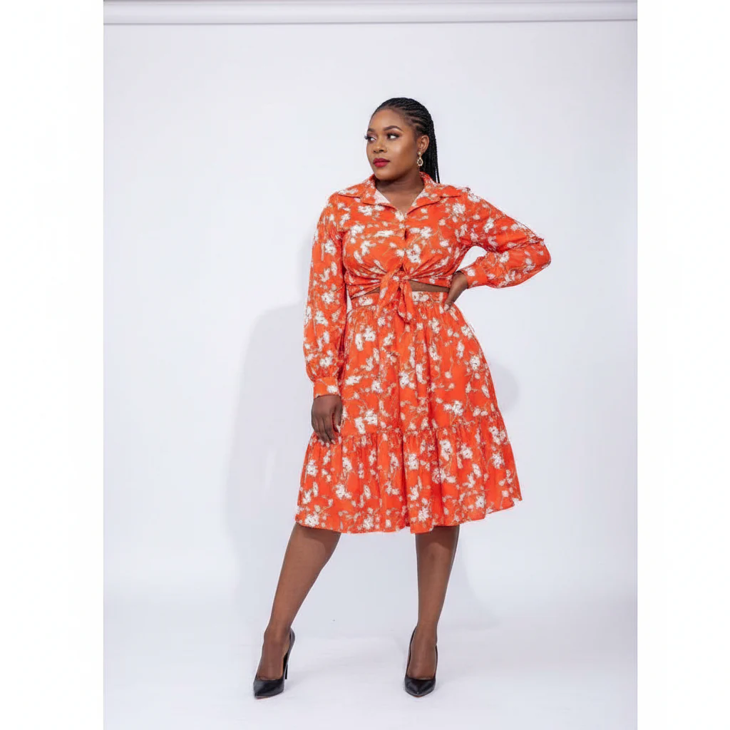 Long Sleeve Floral Two Piece Set - Image 2