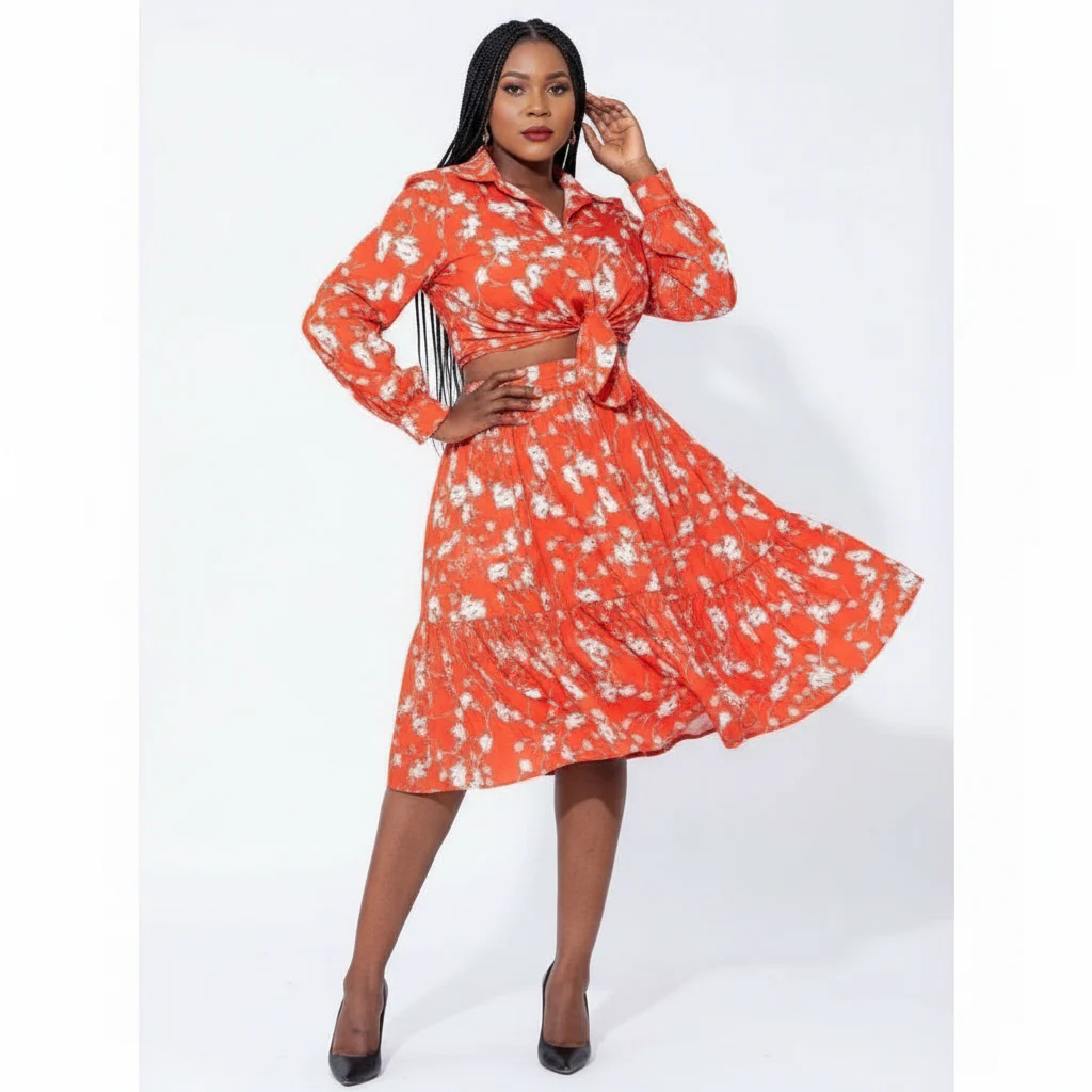 Long Sleeve Floral Two Piece Set - Image 3