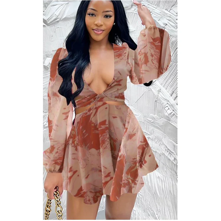 Long Sleeve Floral Top & Skirt Set - Image 4