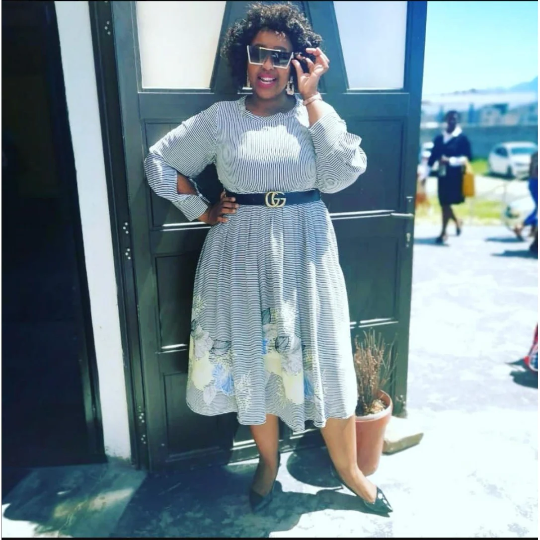Long-sleeve Floral Striped Dress - Image 2