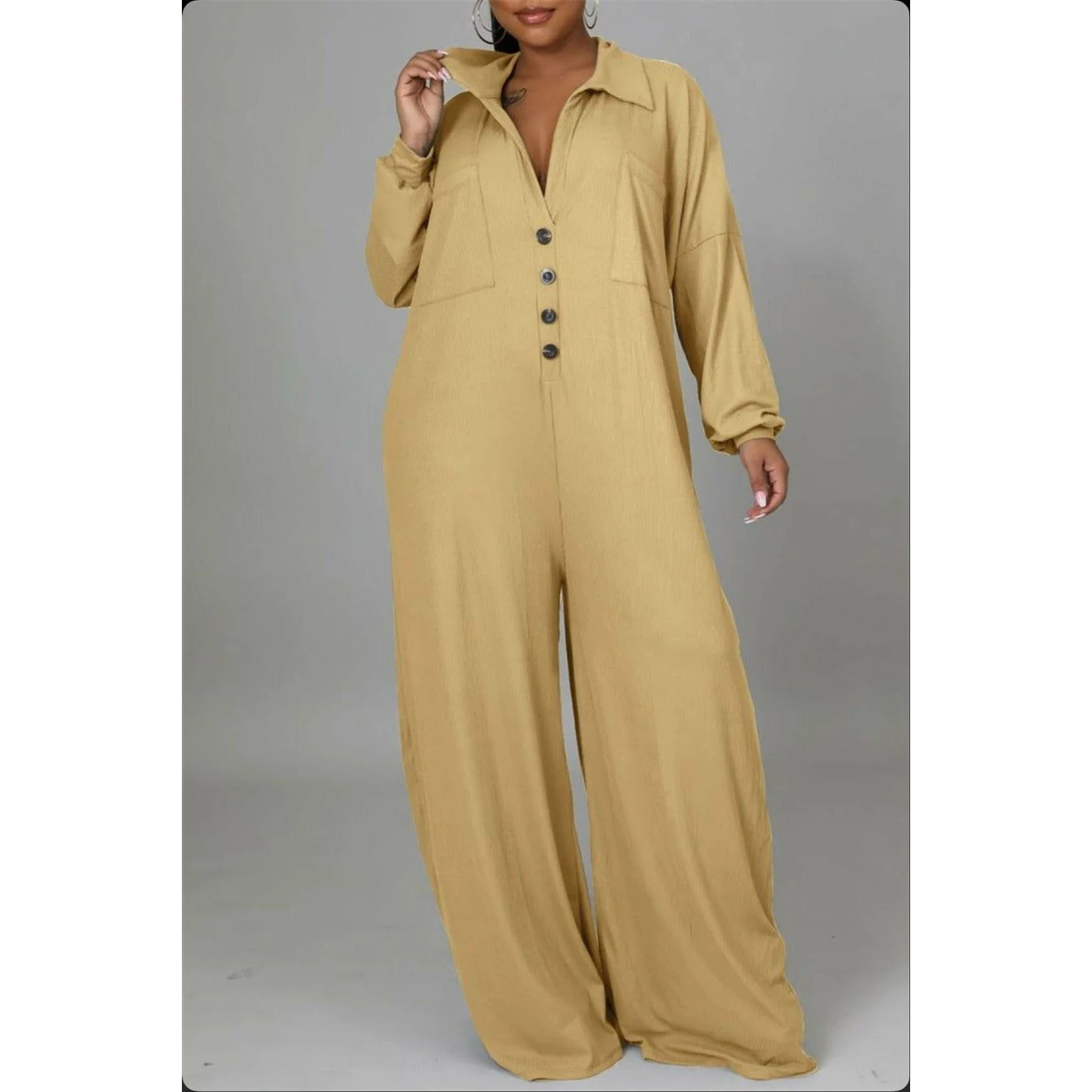 Long Sleeve Harem Jumpsuit - Image 2