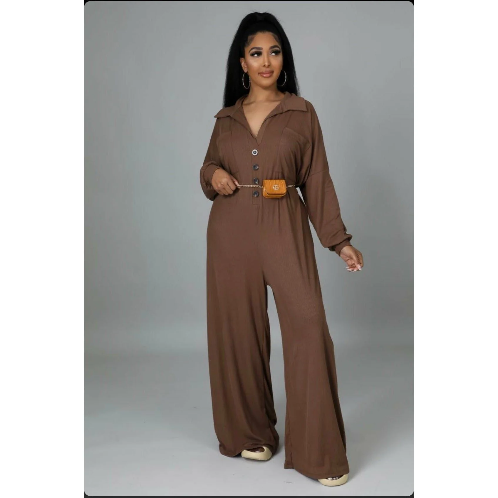 Long Sleeve Harem Jumpsuit - Image 3