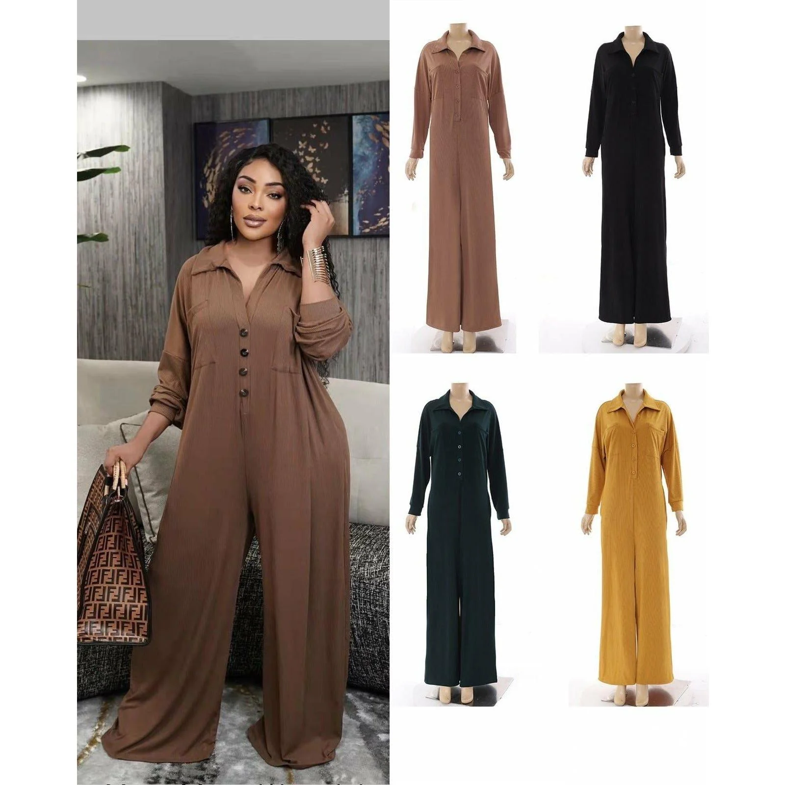 Long Sleeve Harem Jumpsuit - Image 4