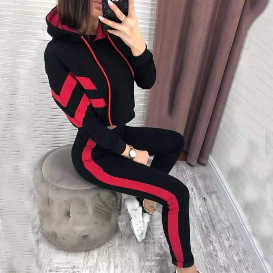 Long Sleeve Hooded Top and Pants Twin Set - Image 9