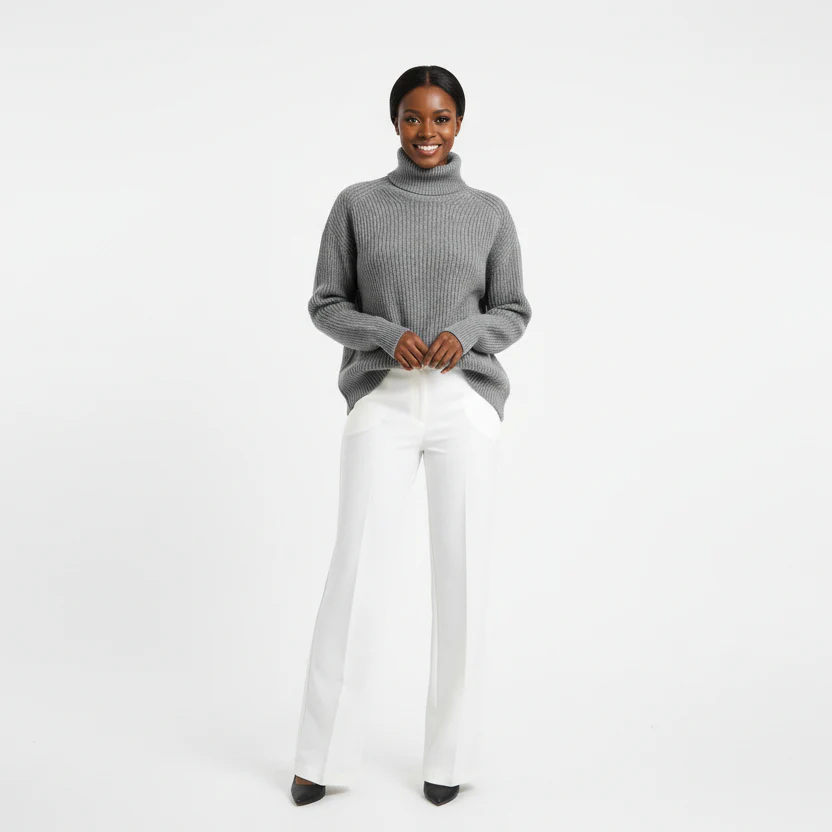 Long Sleeve Knitted Turtleneck Top - Image 2