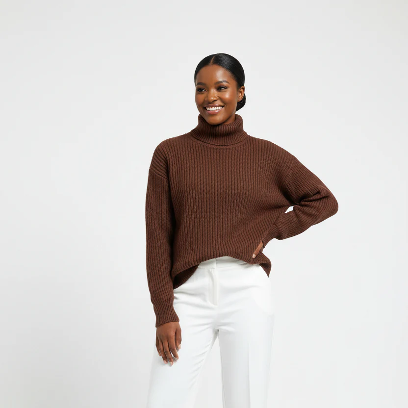 Long Sleeve Knitted Turtleneck Top - Image 4