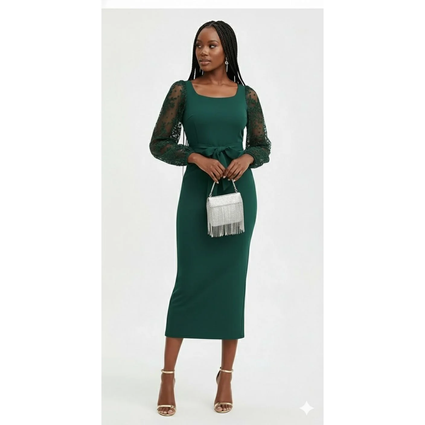 Long Sleeve Lace Bodycon Dress - Image 3