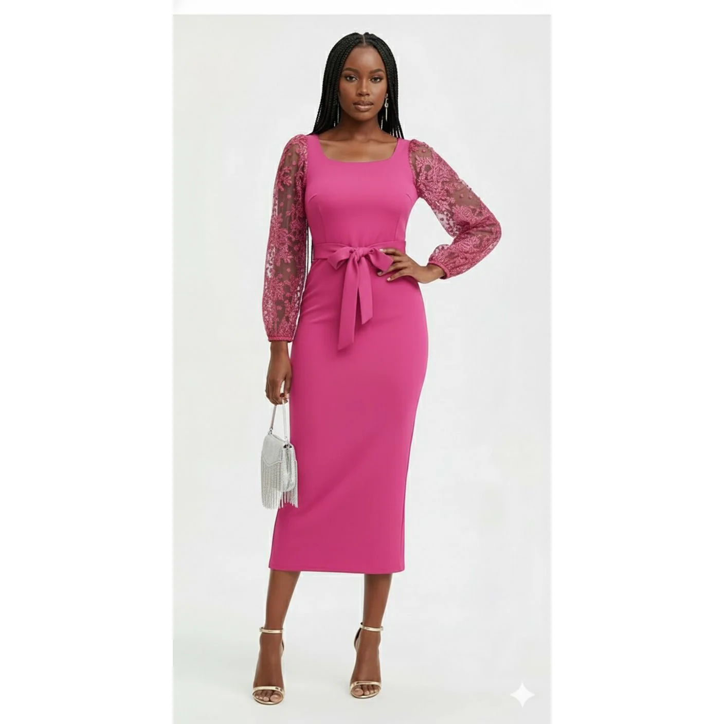 Long Sleeve Lace Bodycon Dress - Image 5