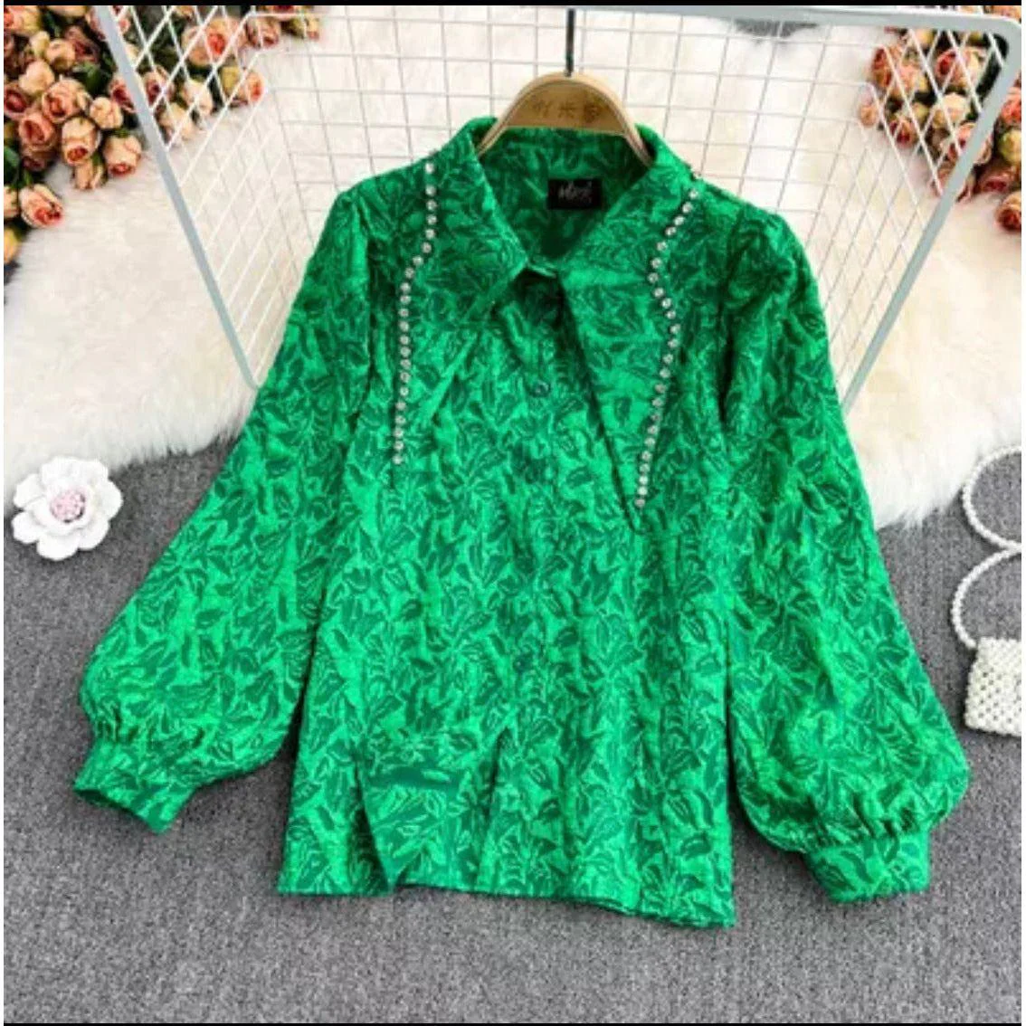 Long Sleeve Lapel Women Shirt - Image 5