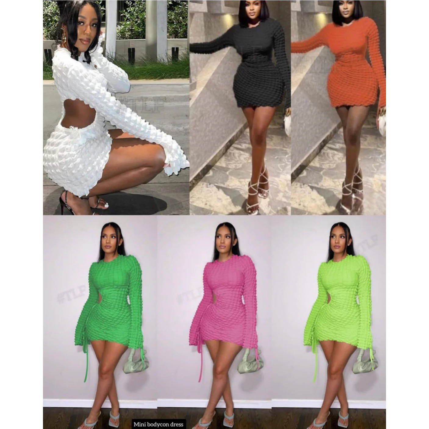 Long sleeve Mini Bodycon Dress - Image 2