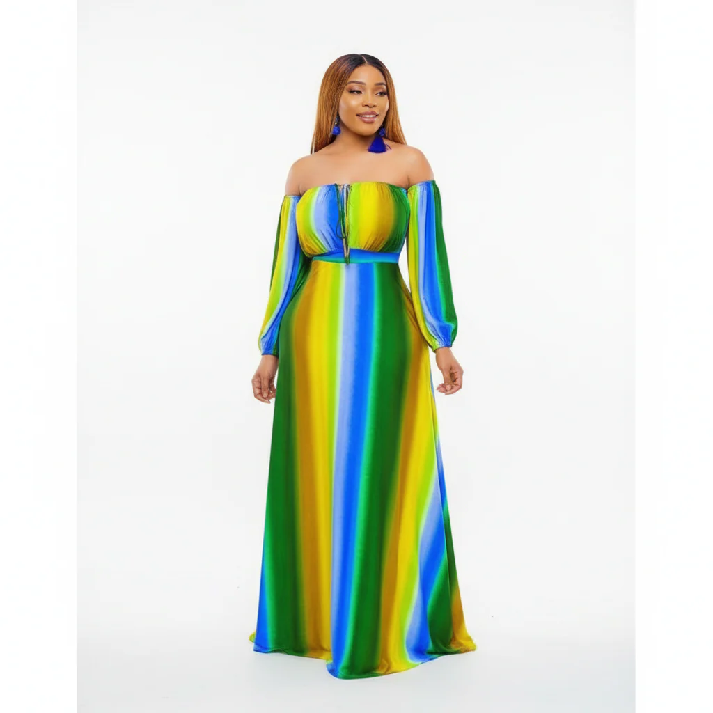 Long Sleeve Off Shoulder Maxi dress