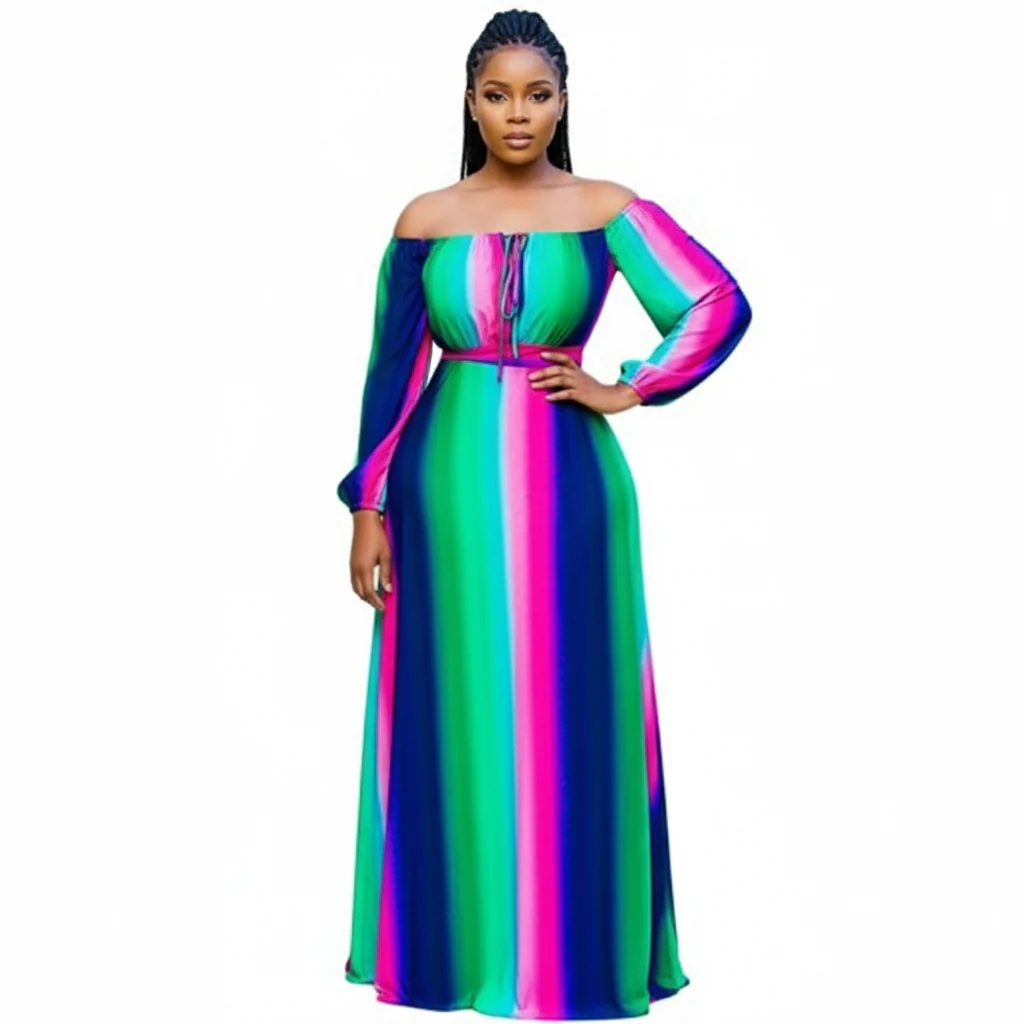 Long Sleeve Off Shoulder Maxi dress - Image 2