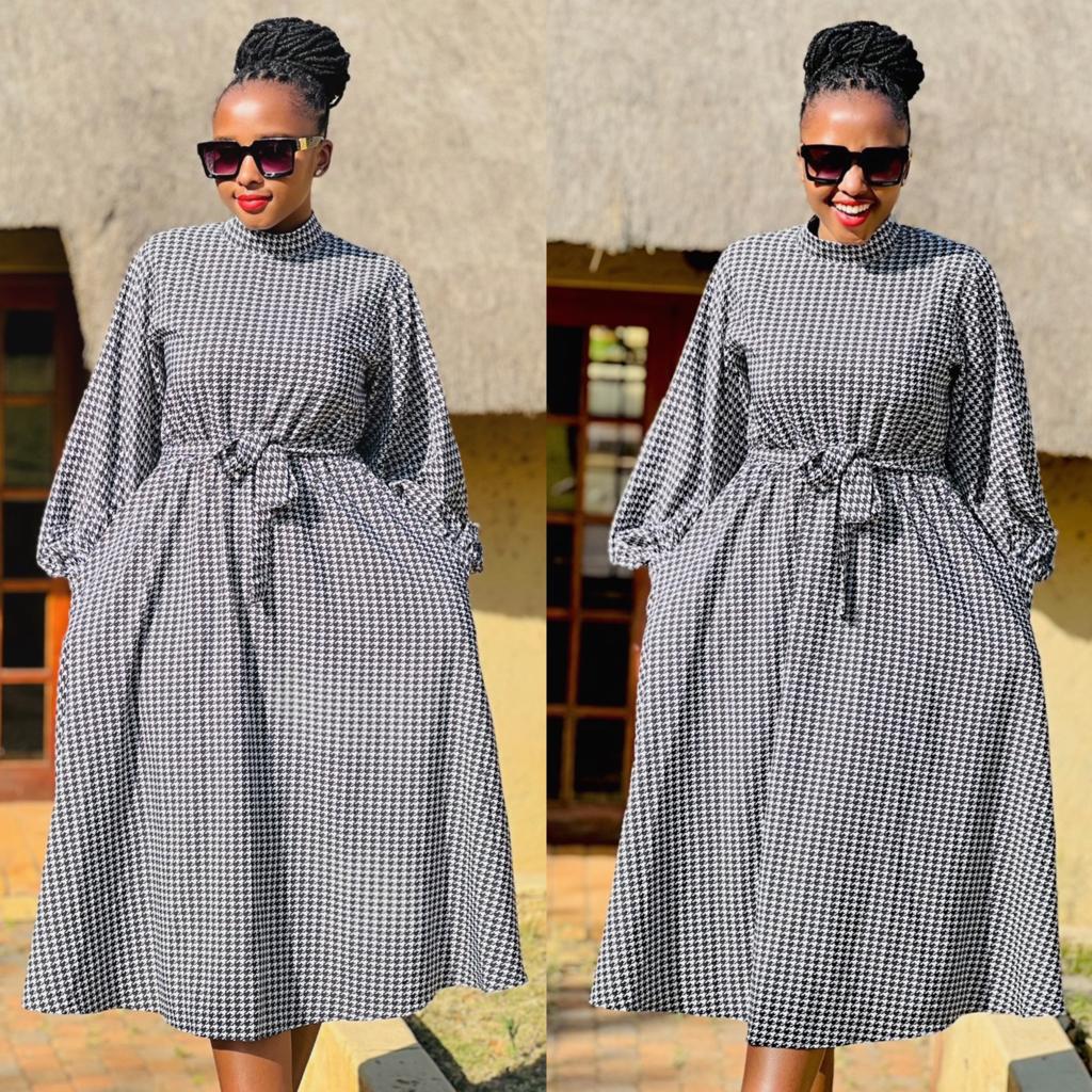 Long Sleeve Plaid Maxi Dress - Image 3