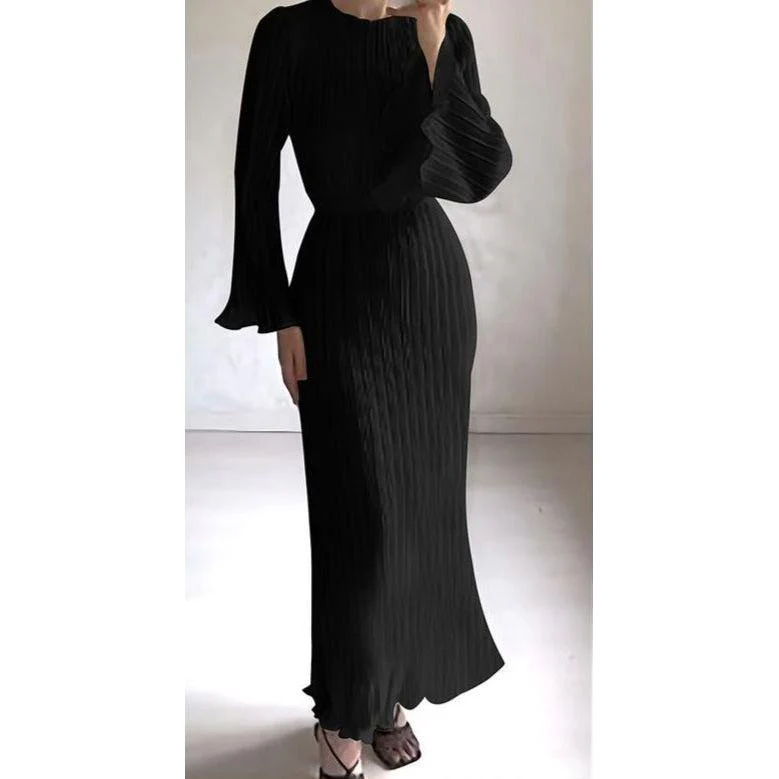 Long Sleeve Round Neck Dress - Image 5