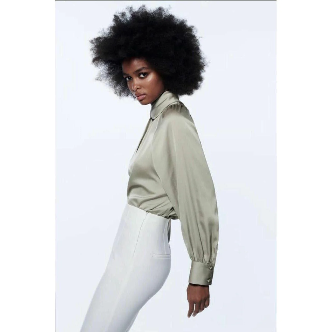 Long Sleeve Satin Blouse - Image 3