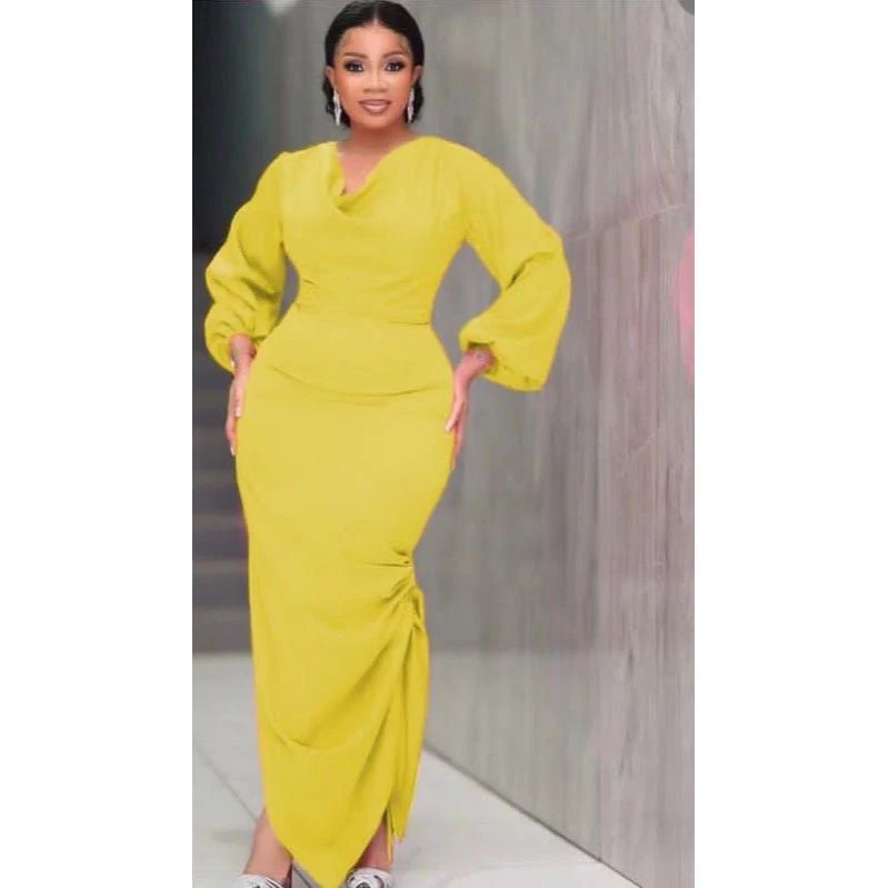 Long Sleeve Satin Dress - Image 4
