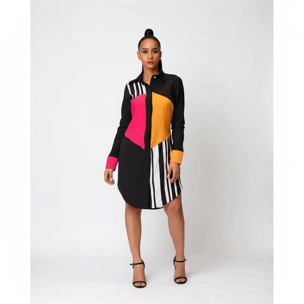 Long Sleeve Shirt Dress - Image 3